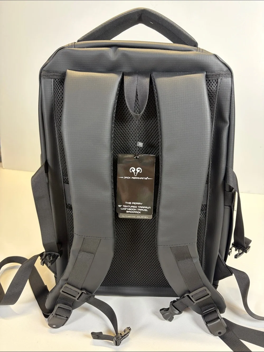 NWT Jack Abrahams Perry 18” Waterproof Laptop Travel Backpack Black